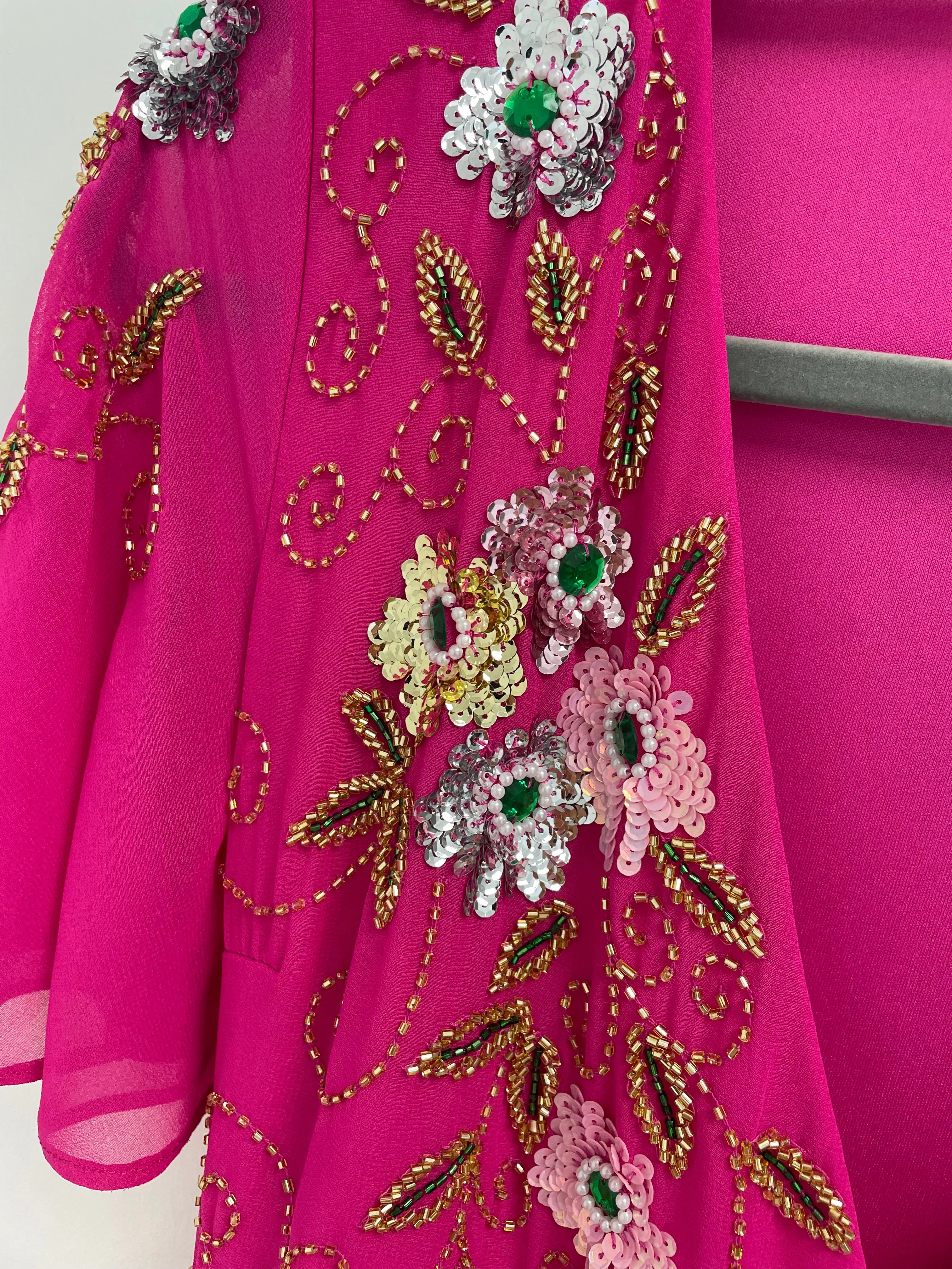 A1658 Pink Beyonce Wrap Embellished Dress