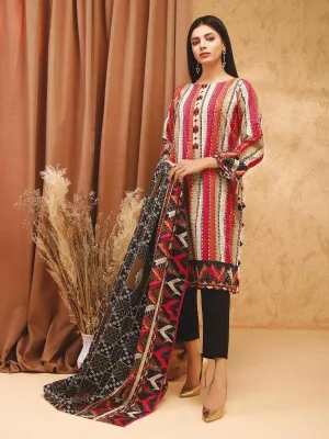 ACE Galleria Digital Printed Unstitched 3 Piece Khaddar Suit ACE 12140