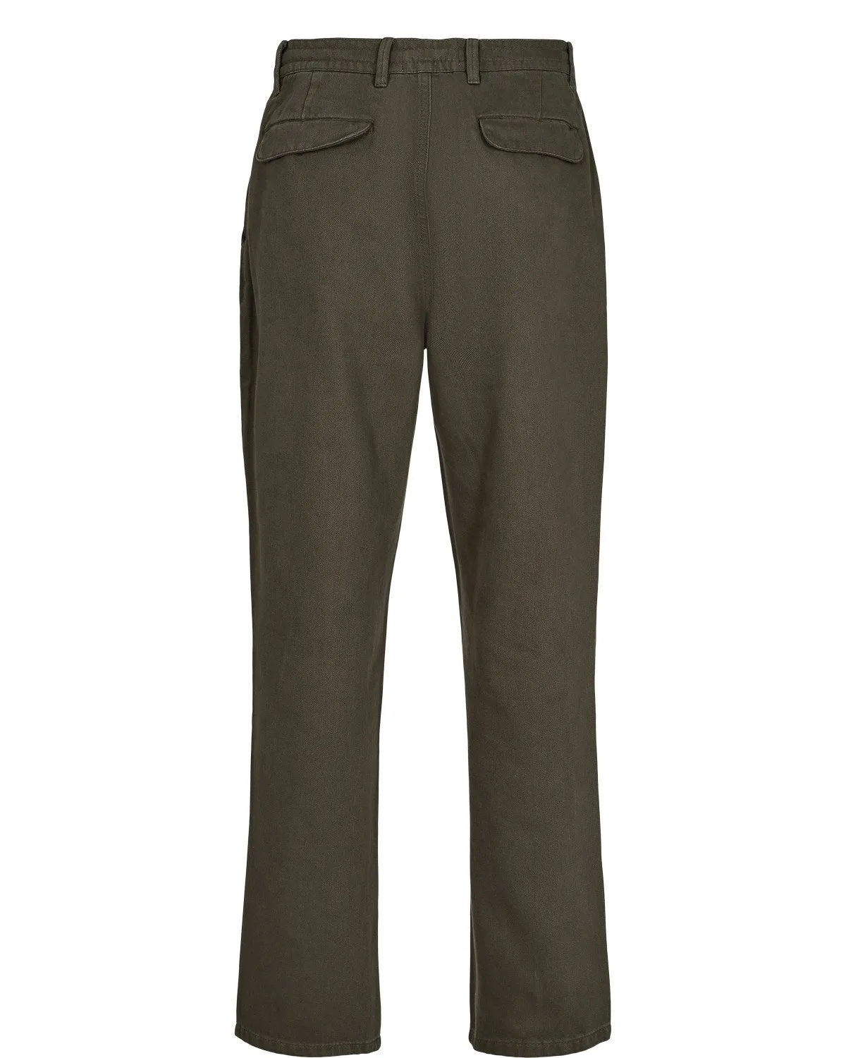 AKJAN TWILL PLEAT PANTS - Forest night