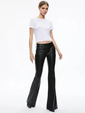 Alice   Olivia - Stacey Vegan Leather Pants - Black