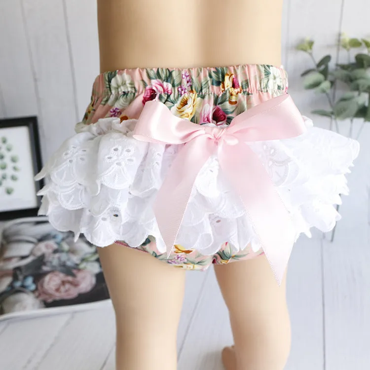 Baby Girls Flower Bow Print Shorts