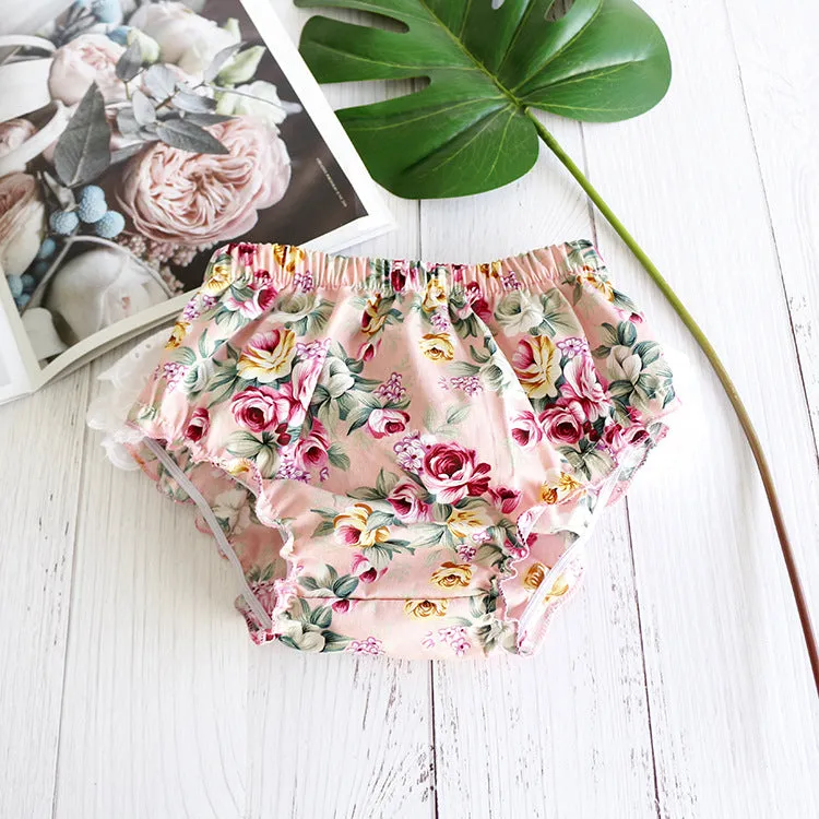 Baby Girls Flower Bow Print Shorts