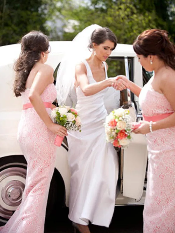 Beautiful Mermaid Straight Lace Evening Dresses Party Long Bridesmaid Dresses.DB10666