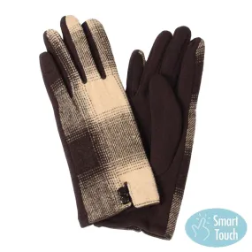 Buffalo Check Patterned Touch Smart Gloves