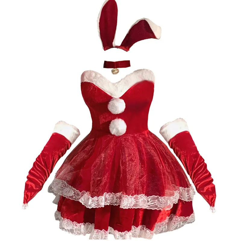 Bunny Christmas Dress   (5-PIECE SET）KF82470