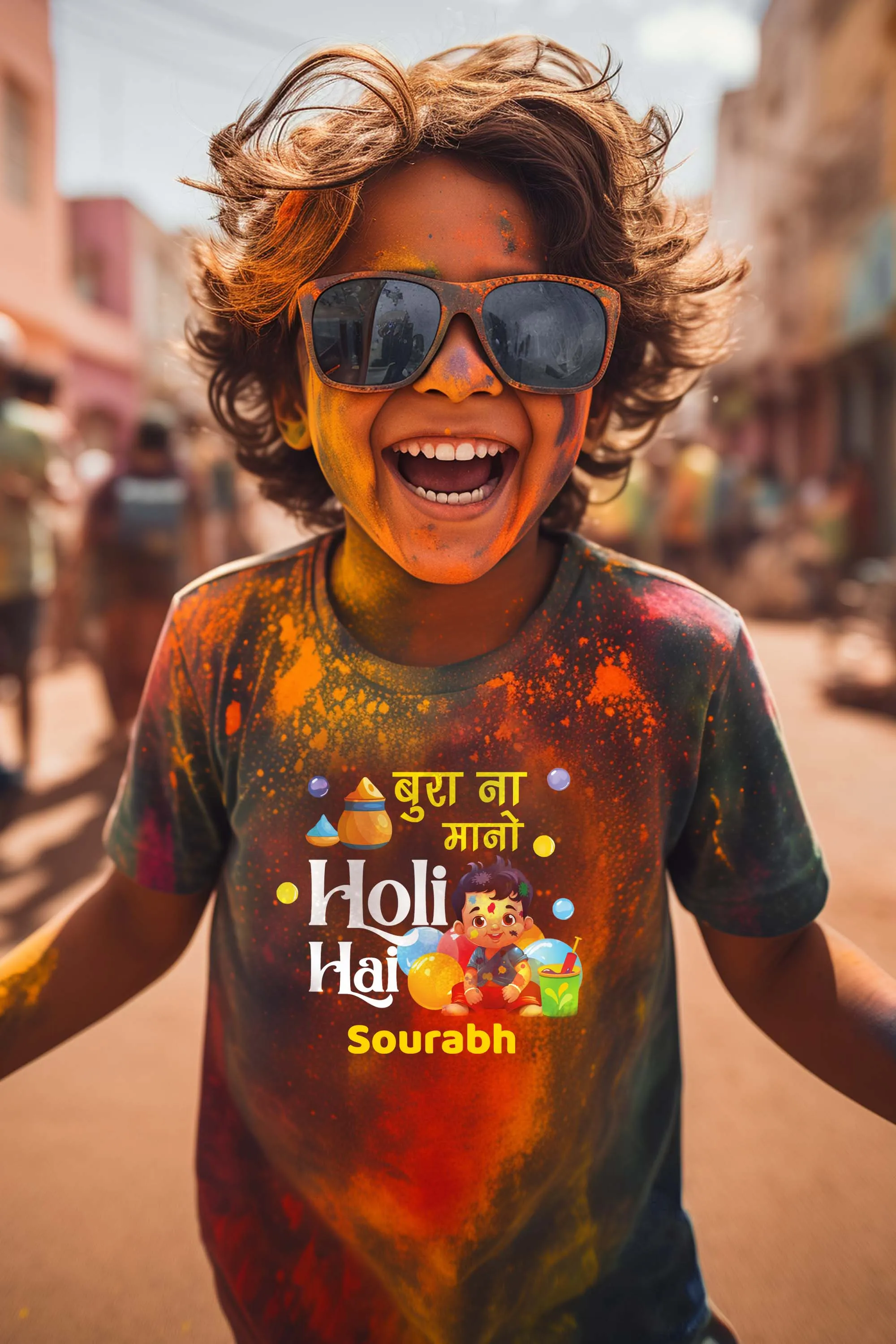 Bura Na Mano Holi Hai Kids T Shirt w/ Custom Name