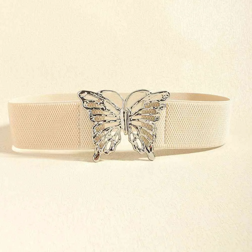 Butterfly Alloy Buckle Elastic Belt