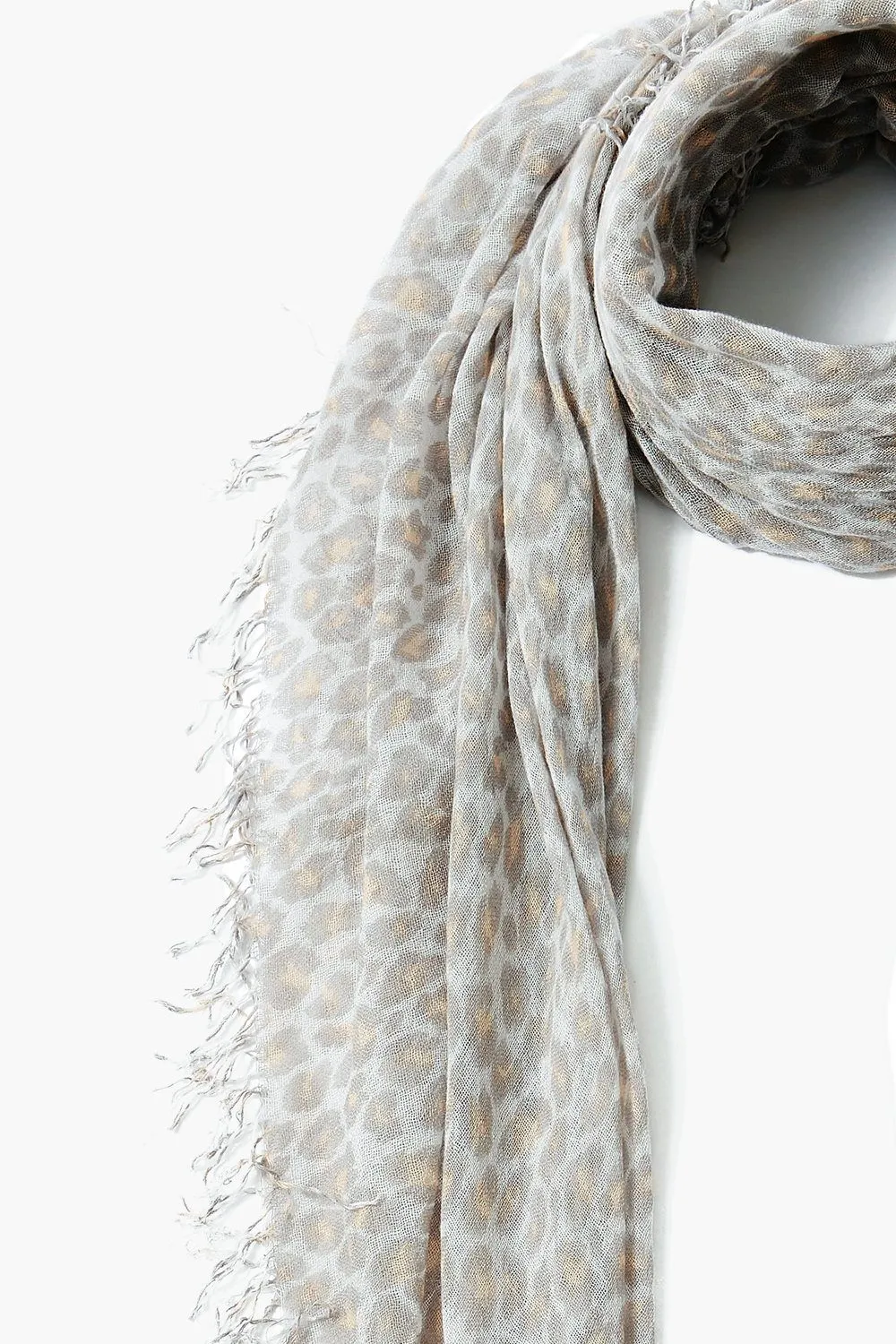 Cashmere and Silk  Scarf White Leopard