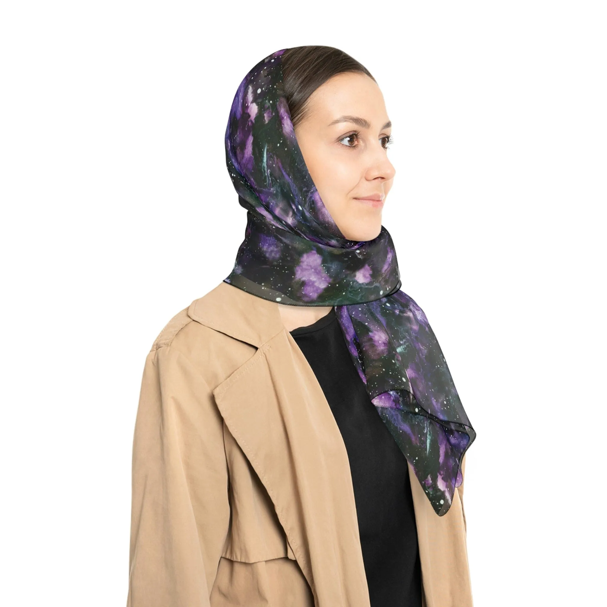 Chiffon Scarf - Purple Storm Print