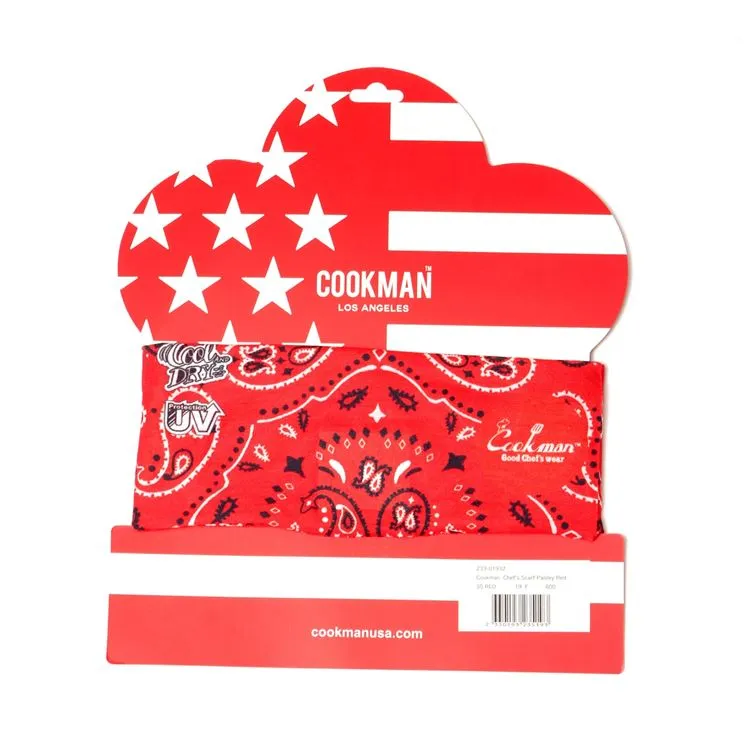 Cookman Chef's Scarf - Paisley : Red