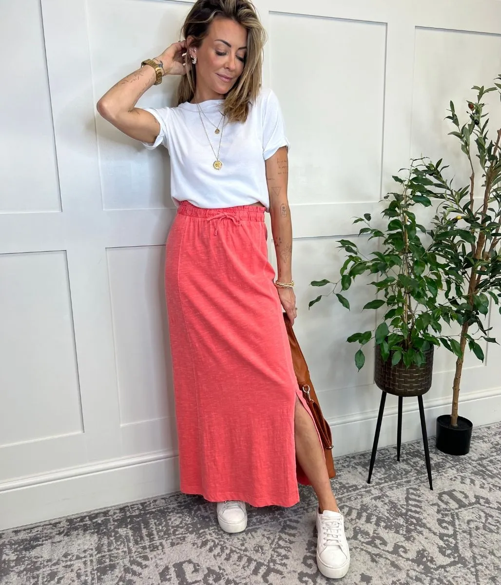 Coral Jersey Midaxi Skirt