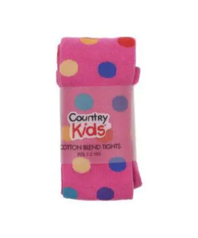 Country Kids Multi Dot Hot Pink Tights