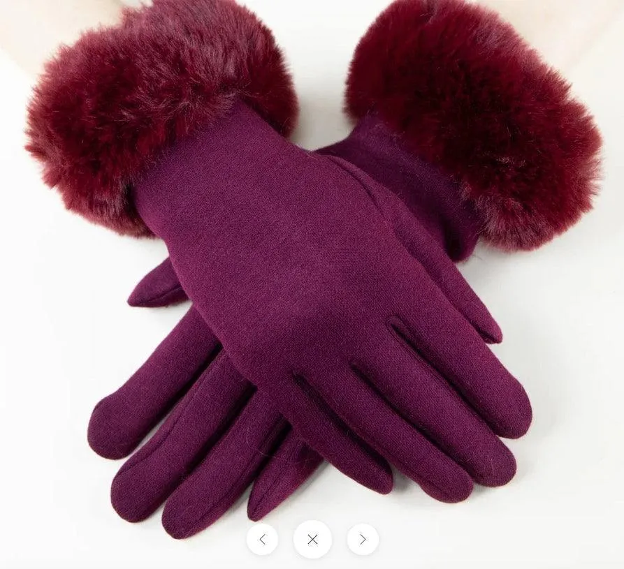 Fur Edge Texting Gloves