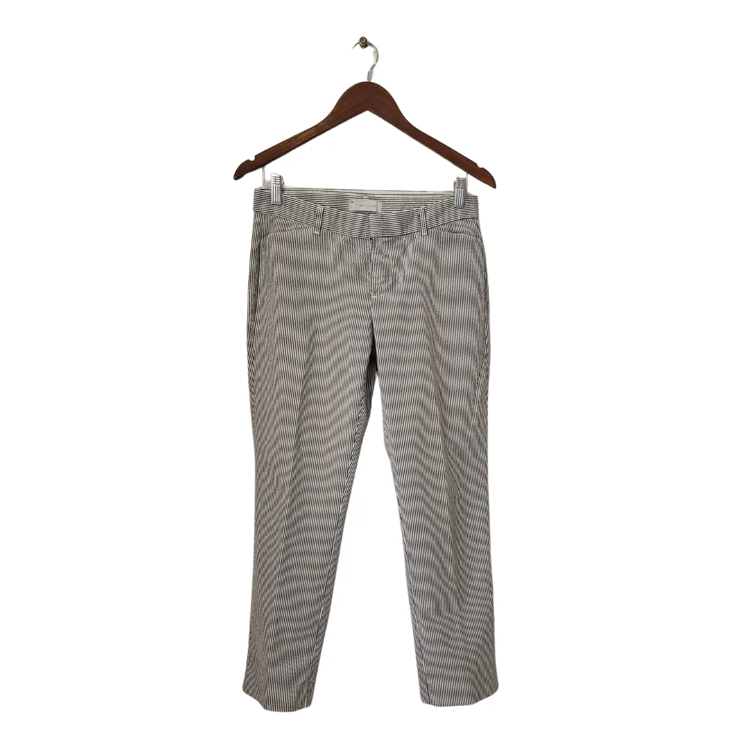 Gap Grey & White Striped Slim Cropped Pants | Gently Used |