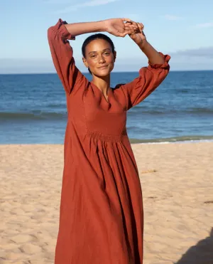 Harper-May Linen Dress In Paprika