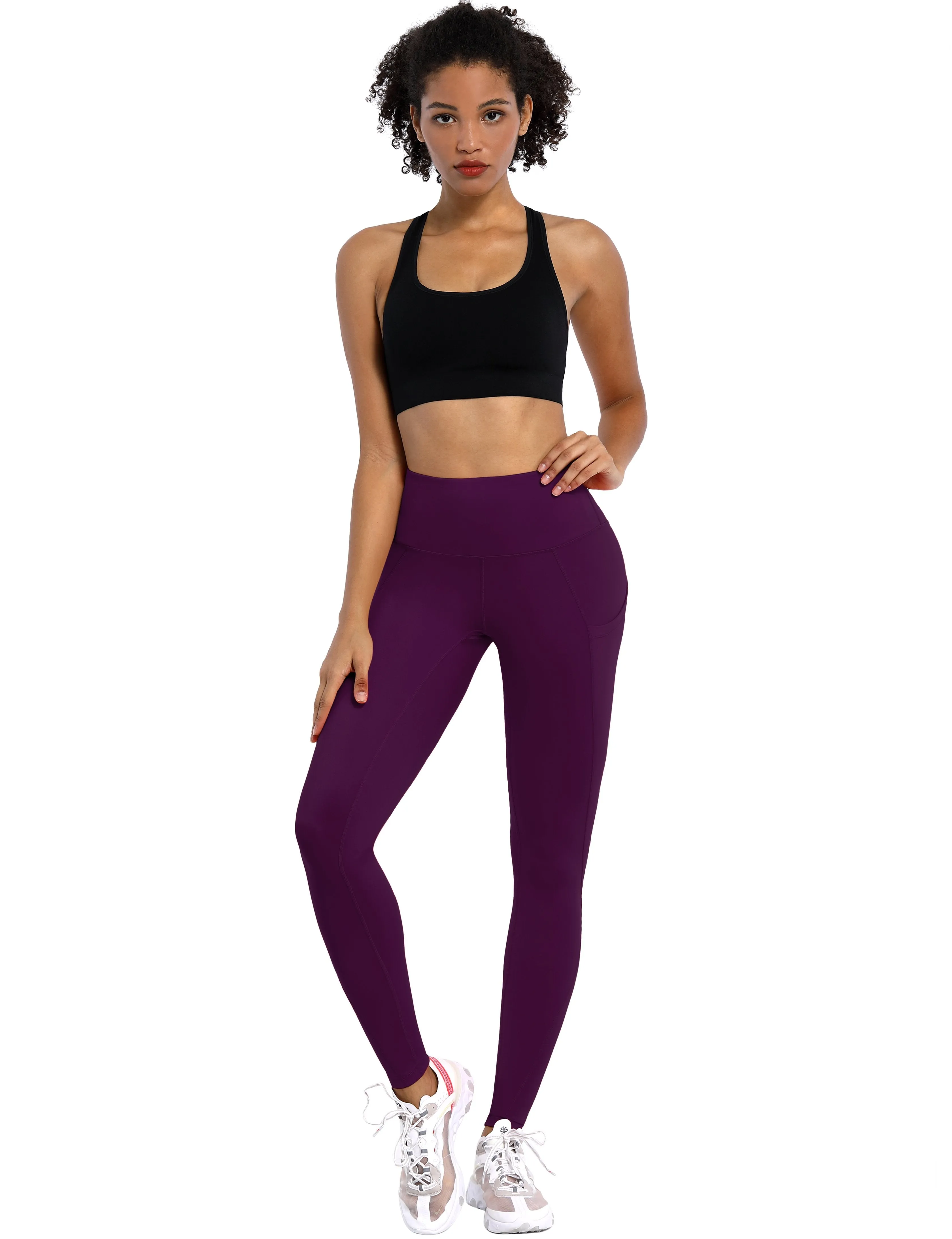 High Waist Side Pockets yogastudio Pants plum ins_yogastudio