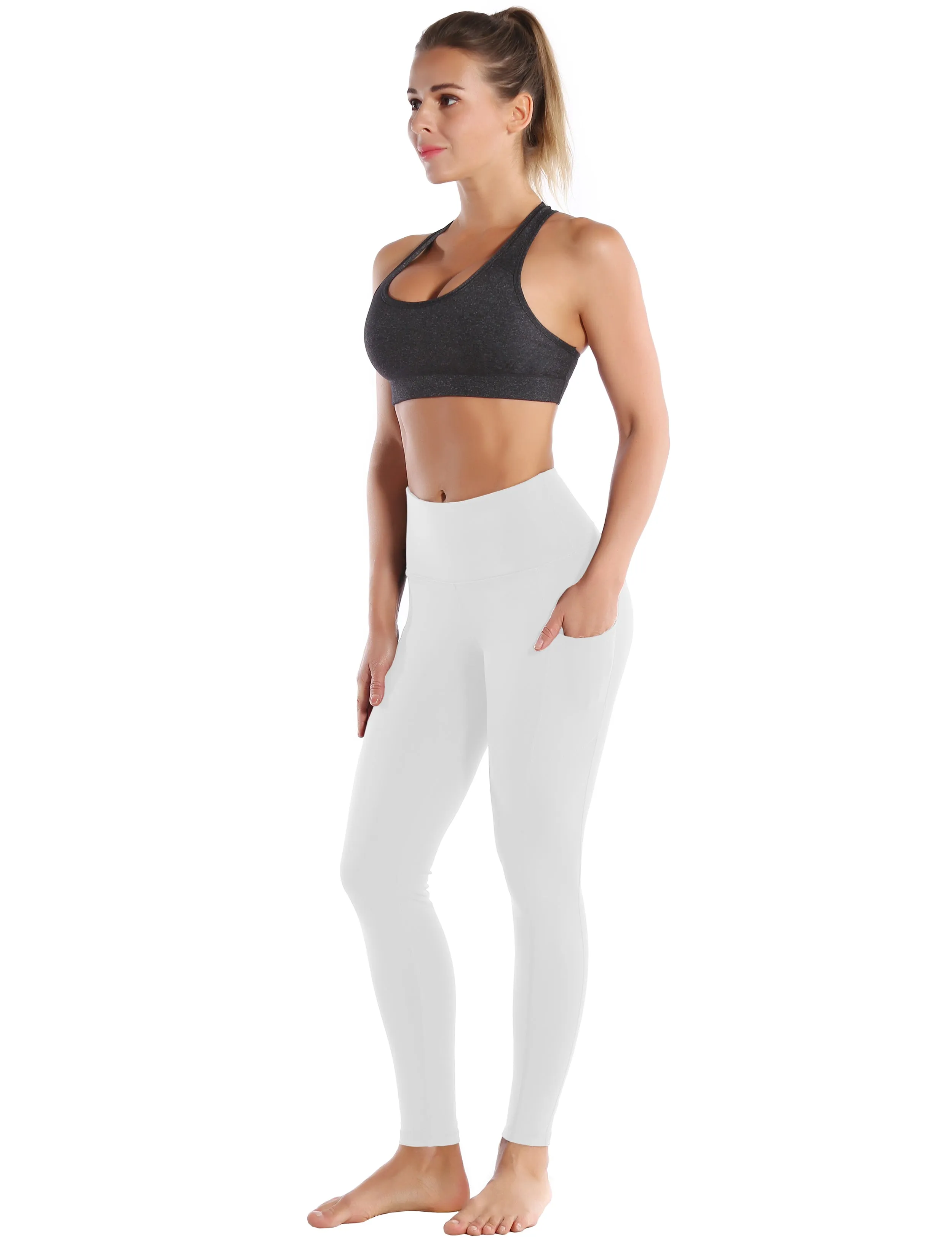 Hip Line Side Pockets Yoga Pants lightgray