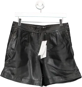 Karen Millen Black Leather Shorts UK 14