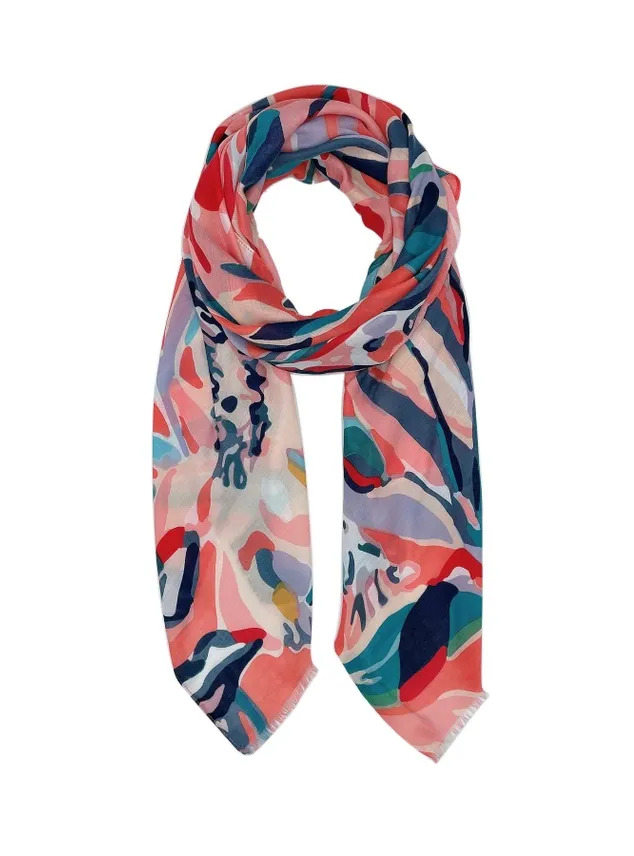 Leafy Allover Print Scarf