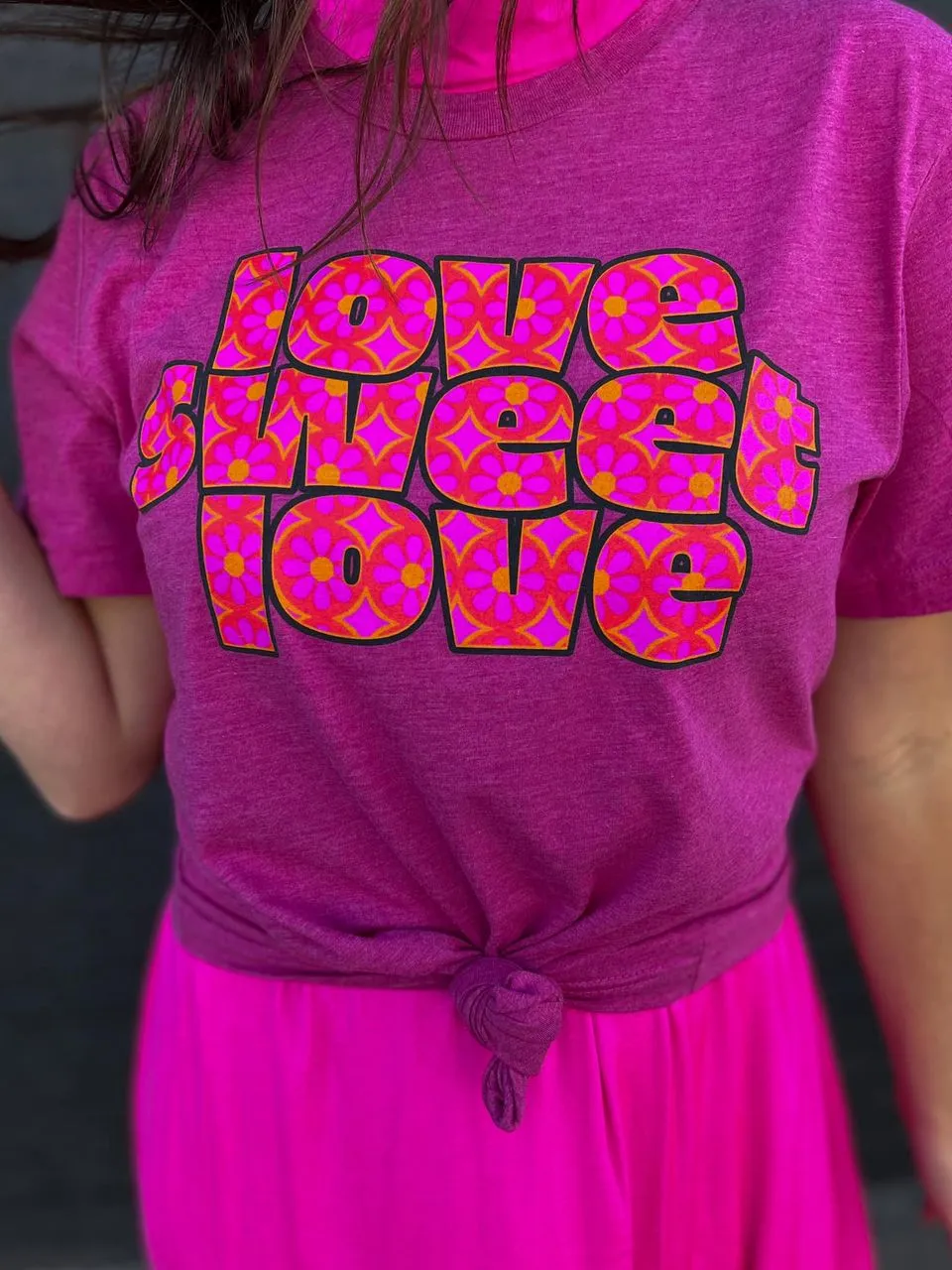 {LOVE. SWEET. LOVE} Retro Magenta Crew Neck Tee