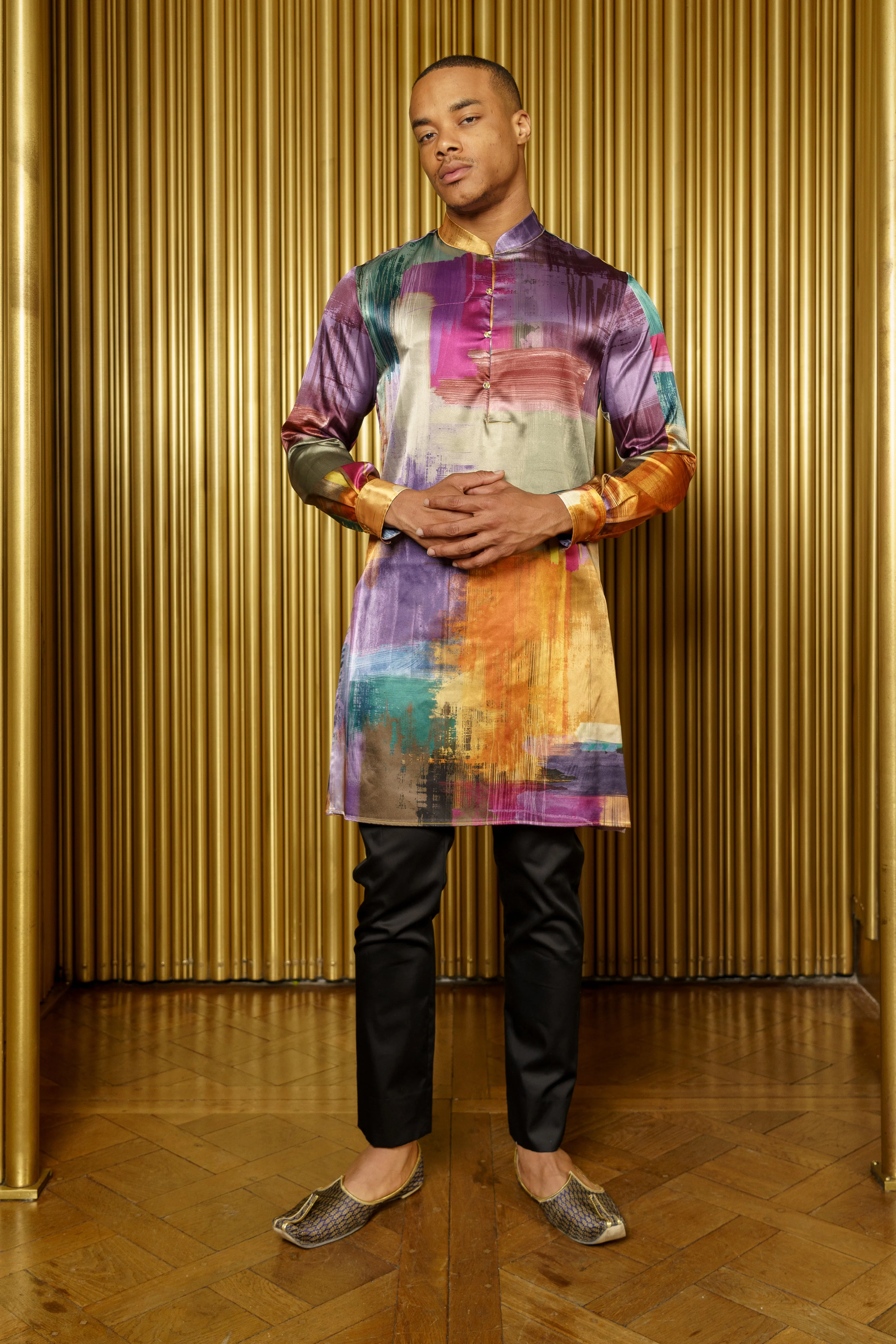 LUCA Multicolor Satin Kurta Shirt