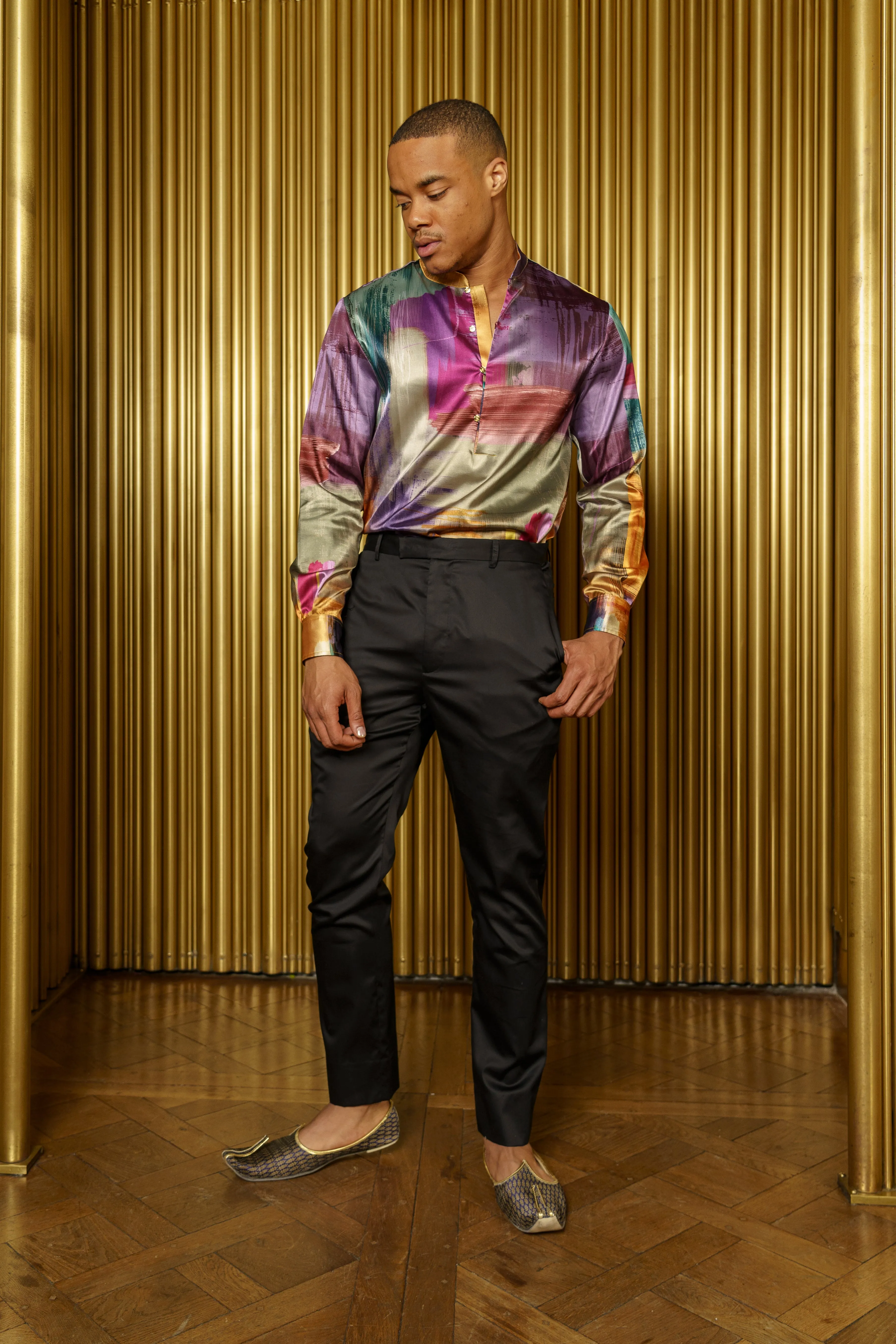 LUCA Multicolor Satin Kurta Shirt