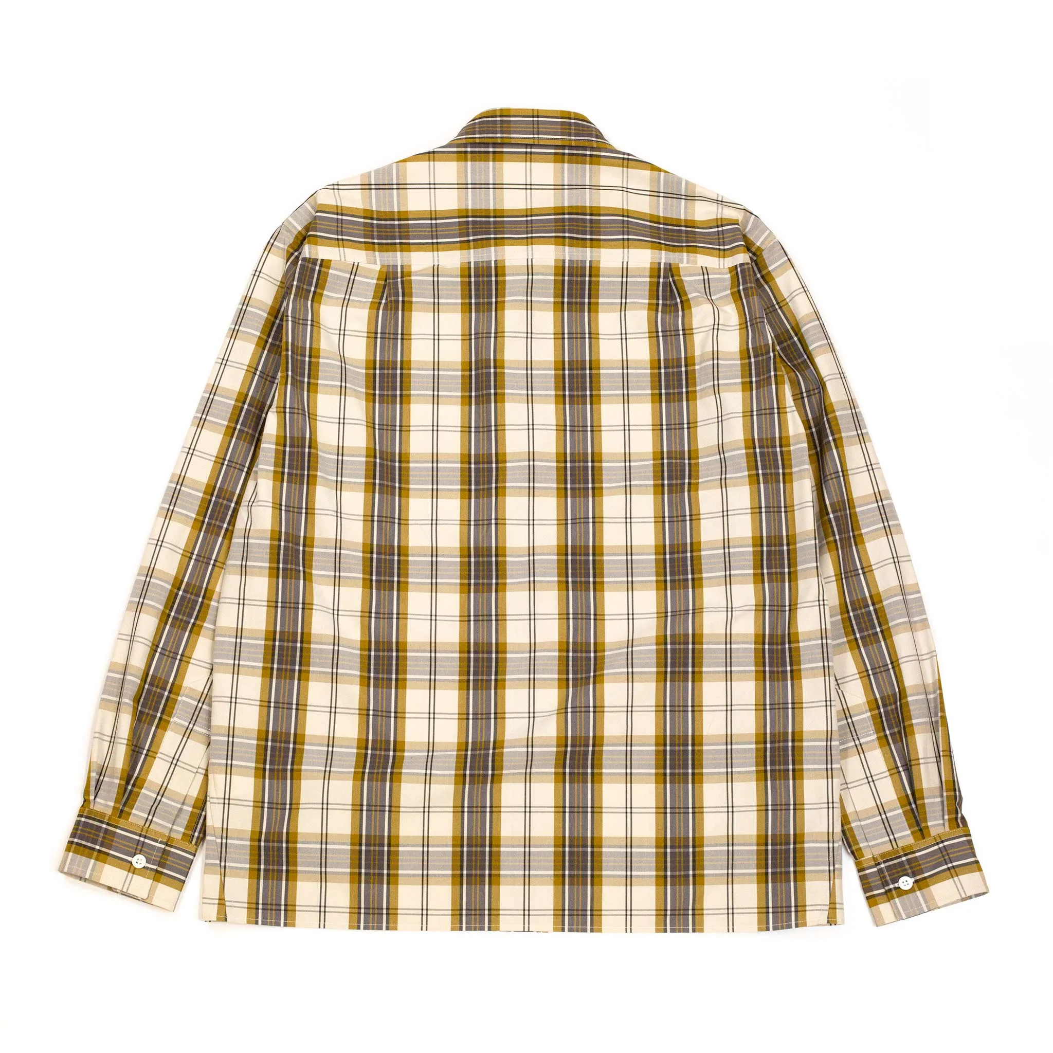 Margaret Howell Oversized Shirt Graphic Check Cotton Off White/Dijon