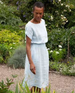 Marissa-May Linen Dress in Pale Blue