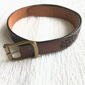 Men's Brighton | Hand Tooled Honest by Brighton Patterned Belt | Brown