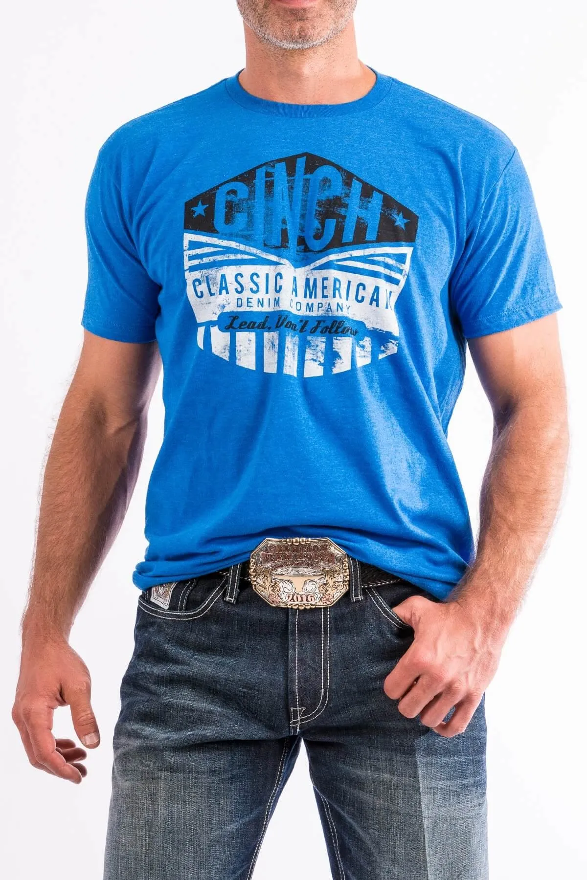 Men's Cinch Blue Graphic Tee Shirt