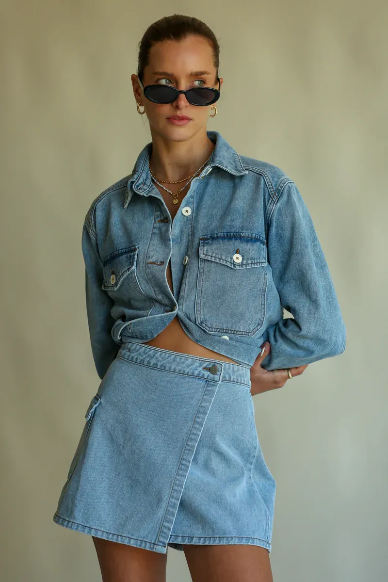 Merci Mini Skirt- Denim