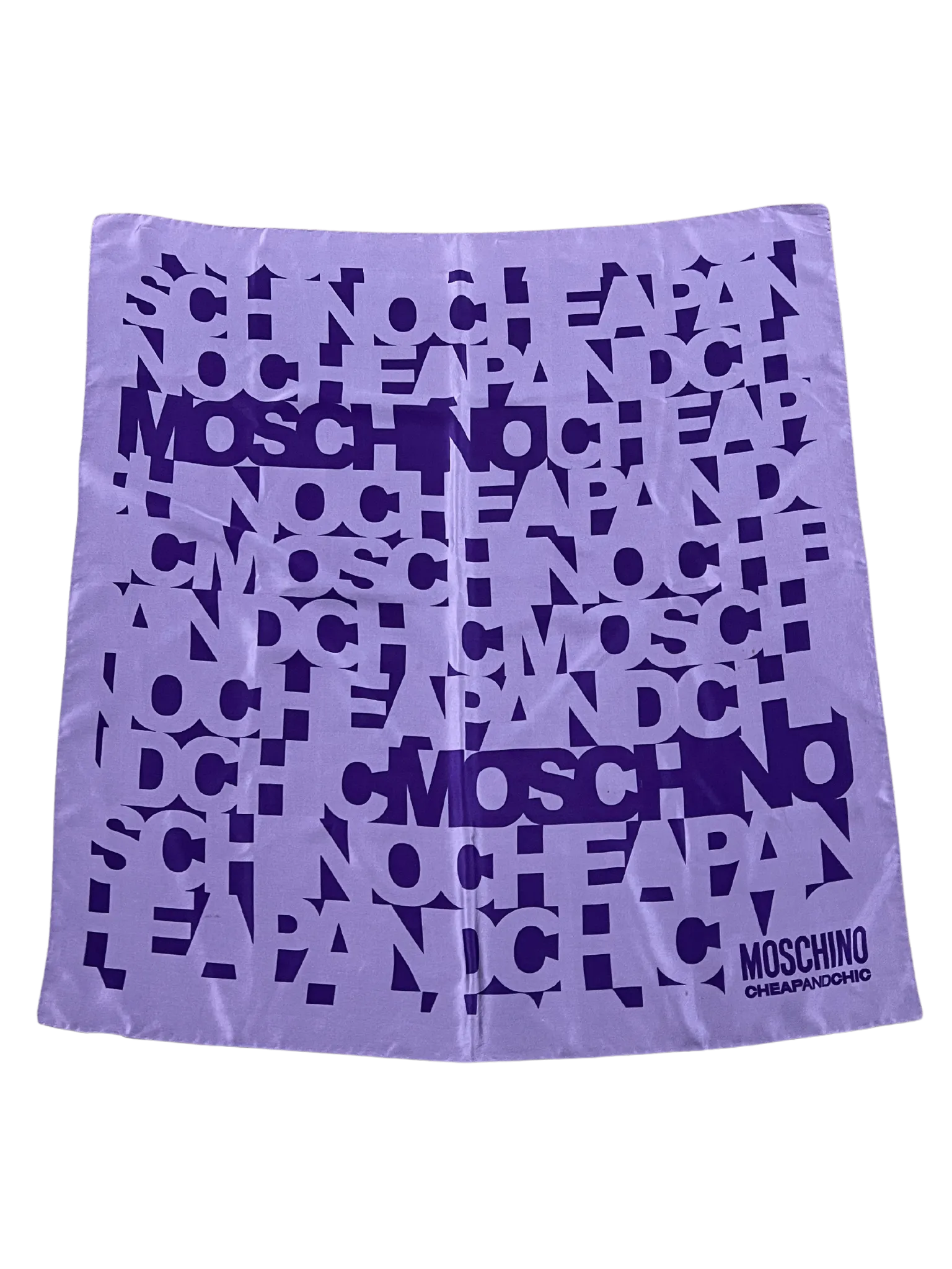 Moschino Purple Silk Scarf