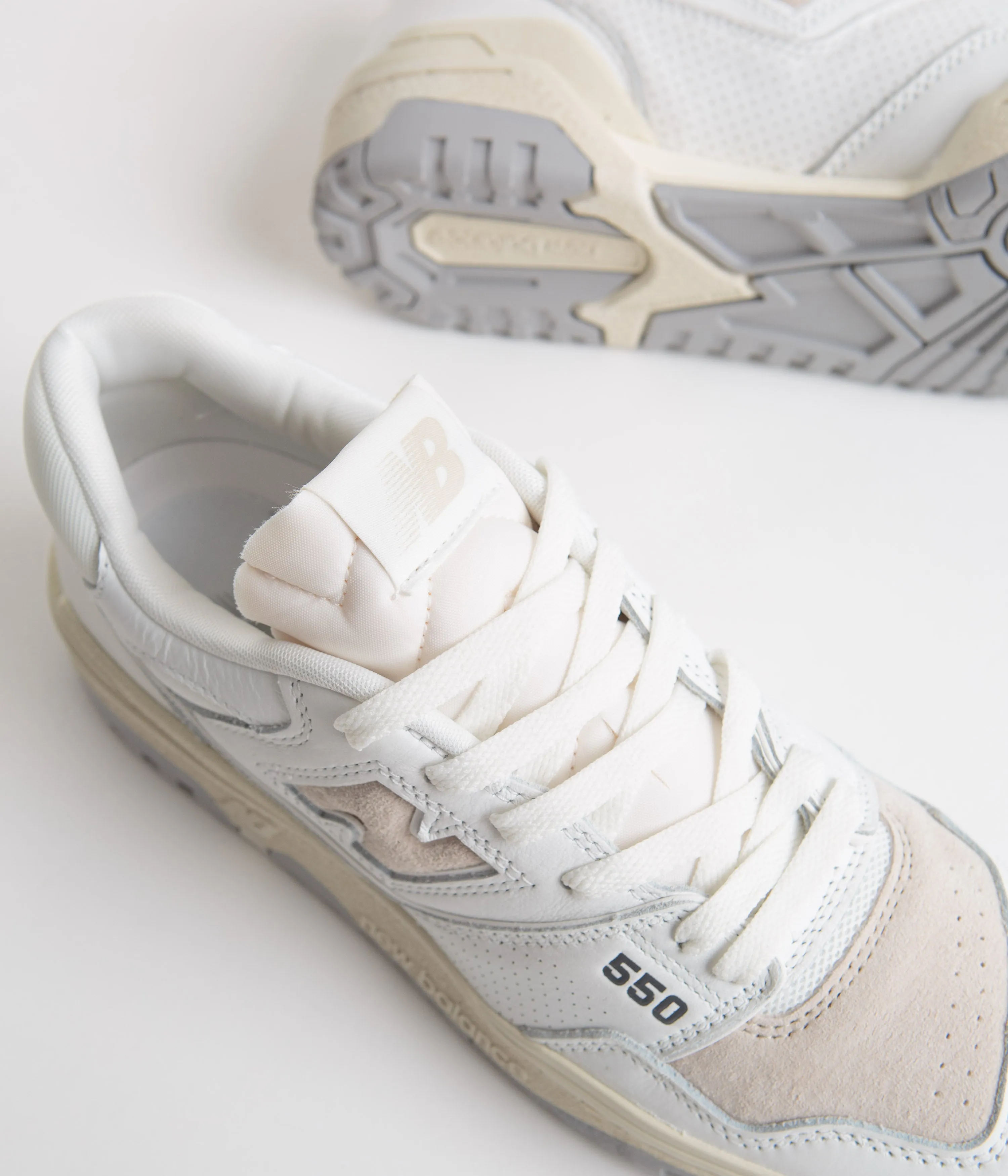 New Balance 550 Shoes - White / White / Grey