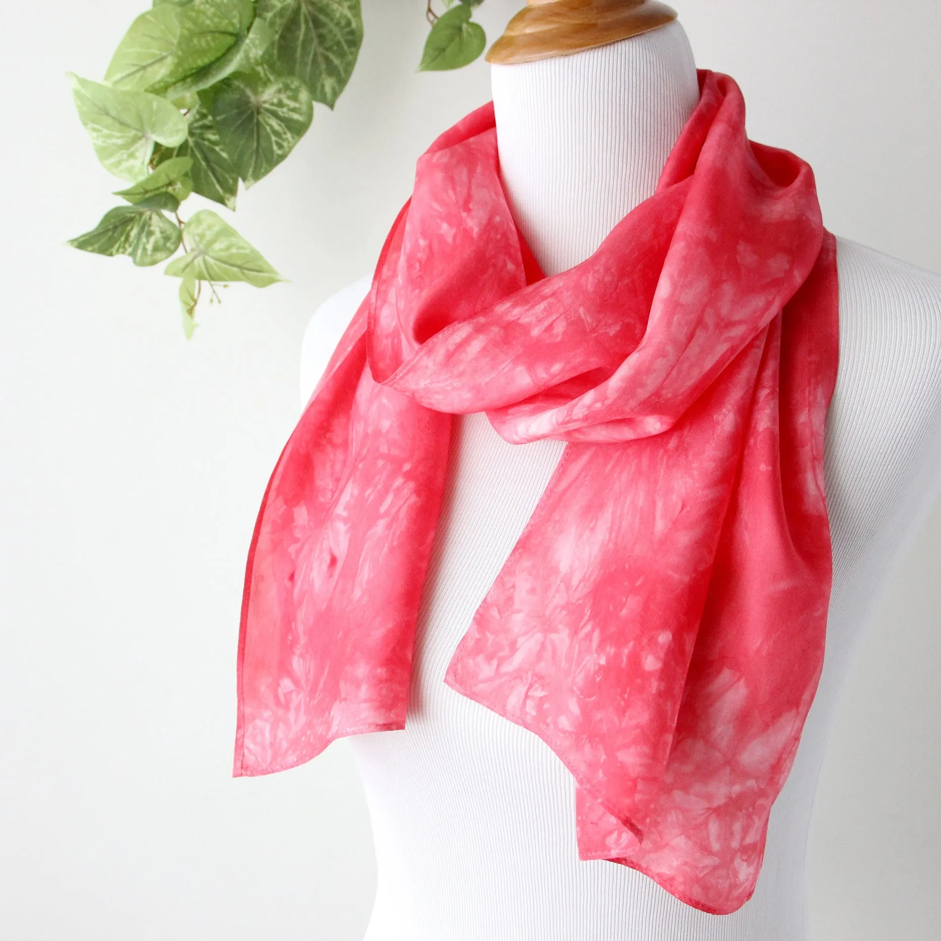 NEW! Hand Dyed Silk Scarf in Fuchsia Pink by Ten Thousand Dandelions