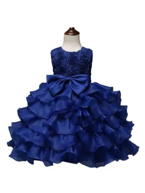 Organza Kids Party Dresses Flower Girl Dresses Jewel Neck Sleeveless