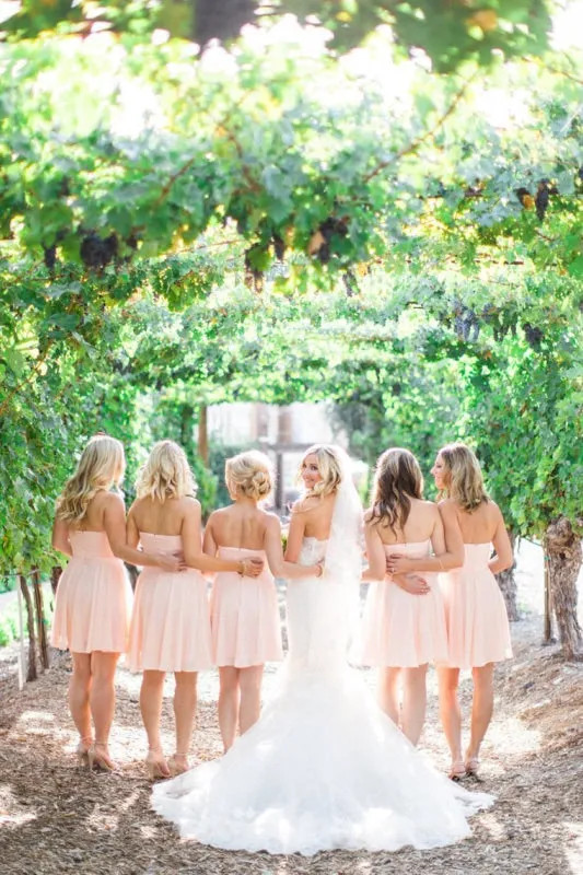 Pink Zipper Back Sweetheart Chiffon Backless Short Bridesmaid Dresses