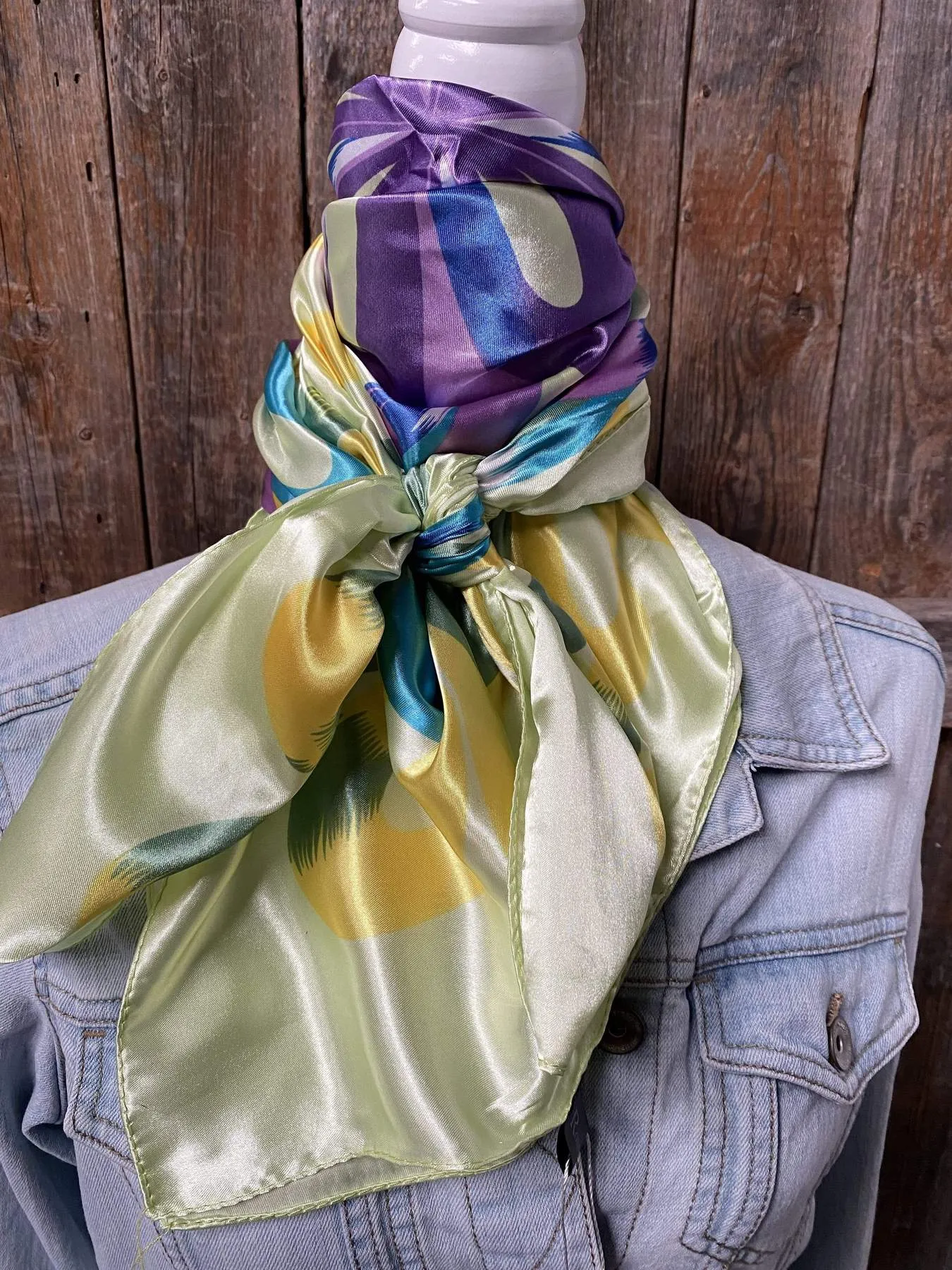 Purple & Green Multi-Colored Wild Rag / Scarf