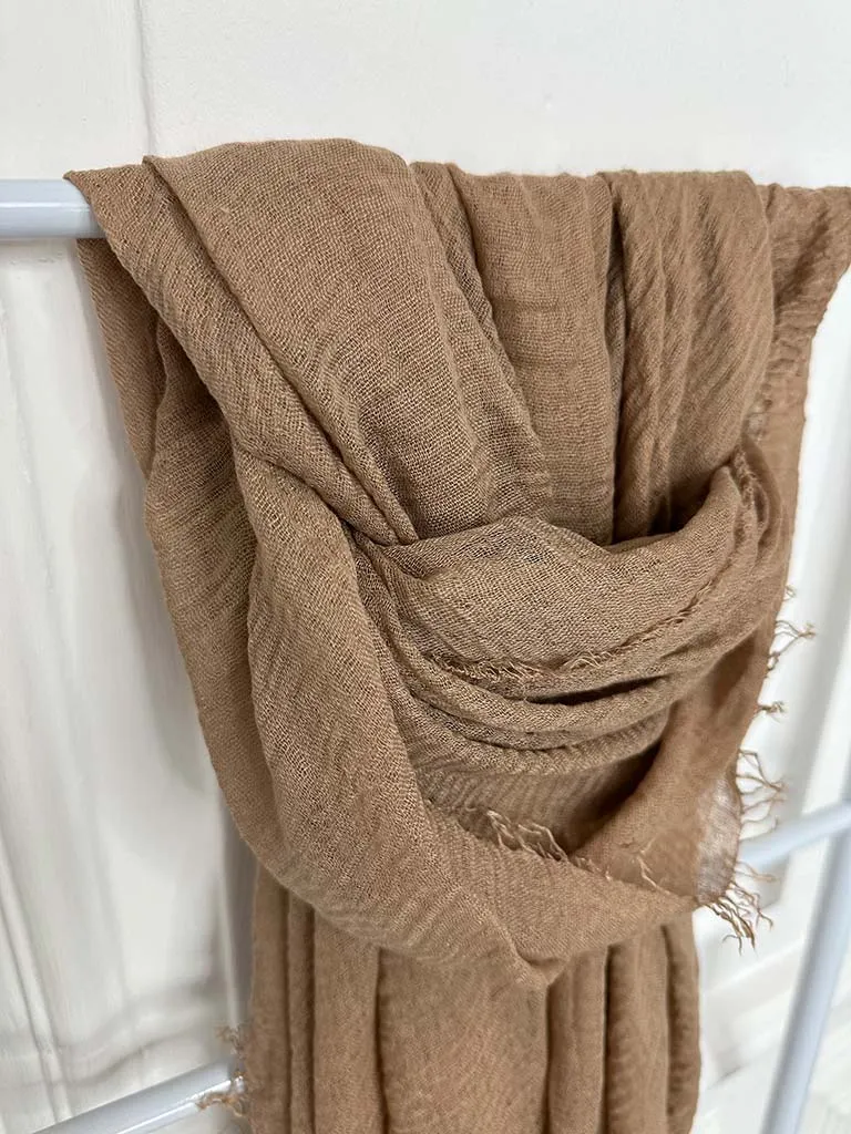 Raw Edge Scarf - Mocha