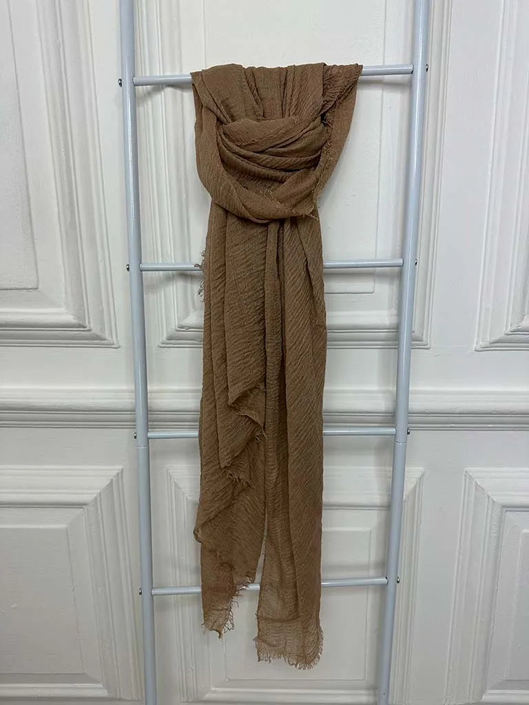 Raw Edge Scarf - Mocha