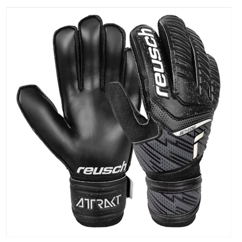 Reusch Attrakt Solid GK Gloves (Black/White)