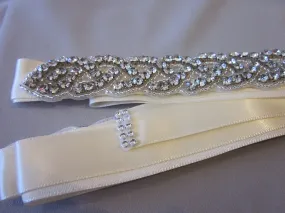 Rhinestone Belt With Ivory Sash Style S211