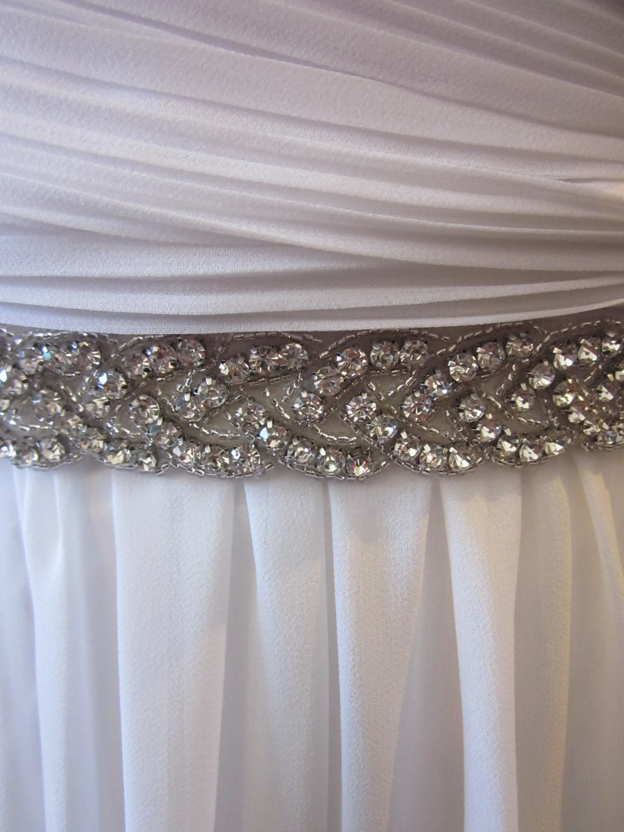 Rhinestone Belt With White Sash Style S210