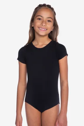 Simply Soft Luxe Short Sleeve Bodysuit Leotard - Black