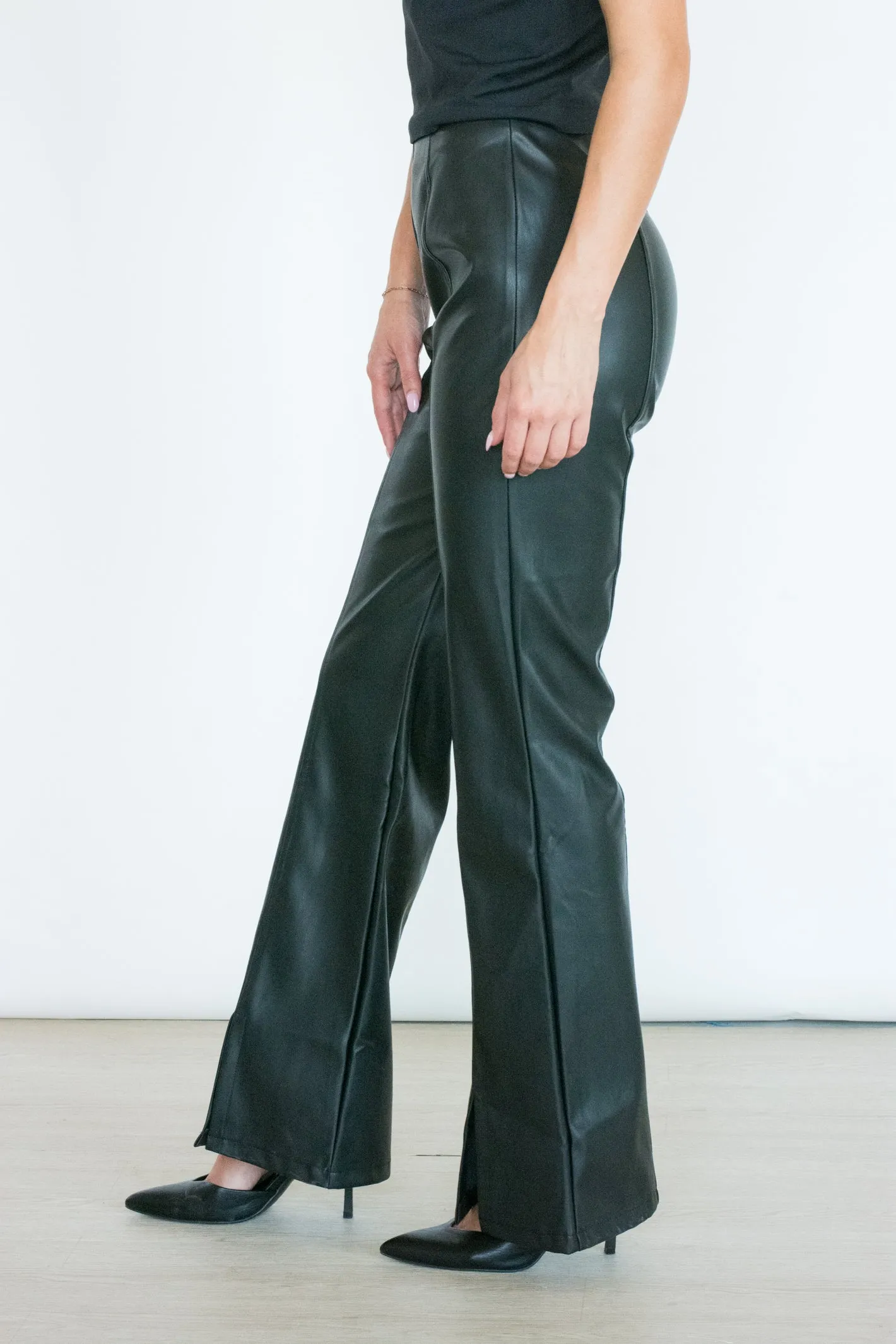 Slipped My Mind Black Faux Leather Pant