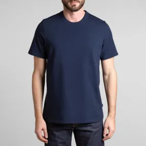 T-shirt Romain bleu col rond manches courtes