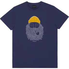 Tee-Shirt Bask In The Sun Smoking Pipe navy spring