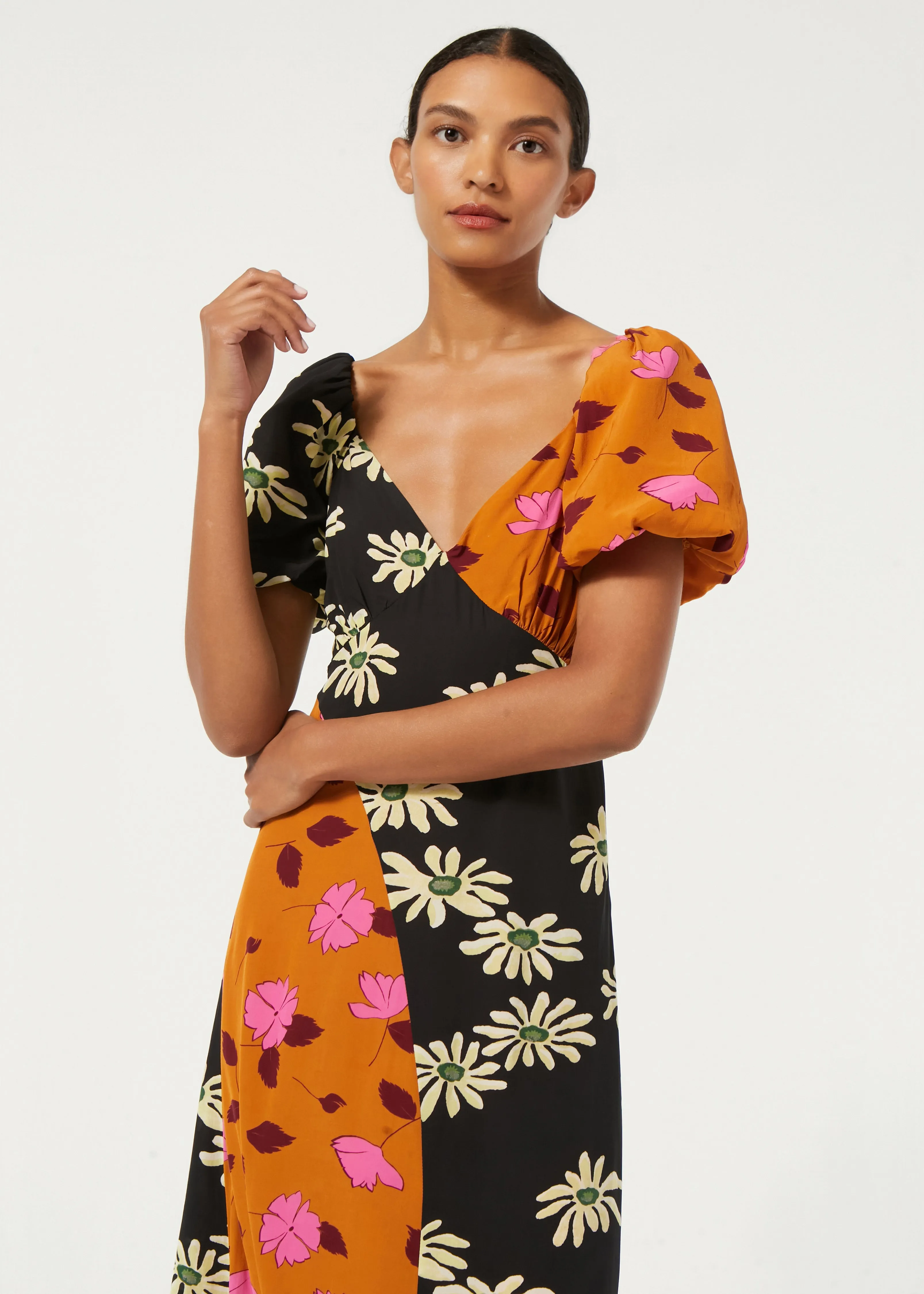 Teresa Dress | Wild Poppy Ink Daisy Trip