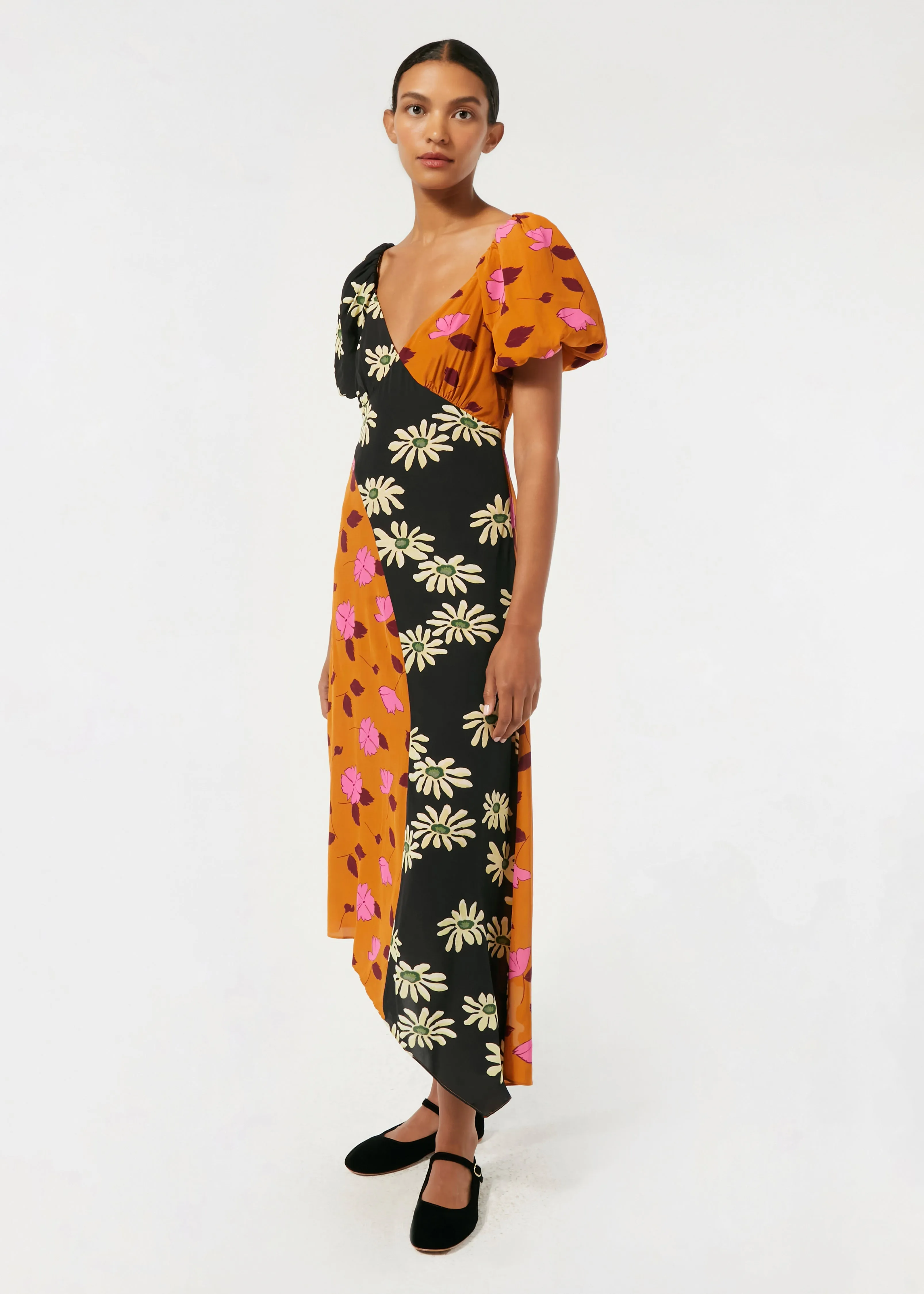 Teresa Dress | Wild Poppy Ink Daisy Trip