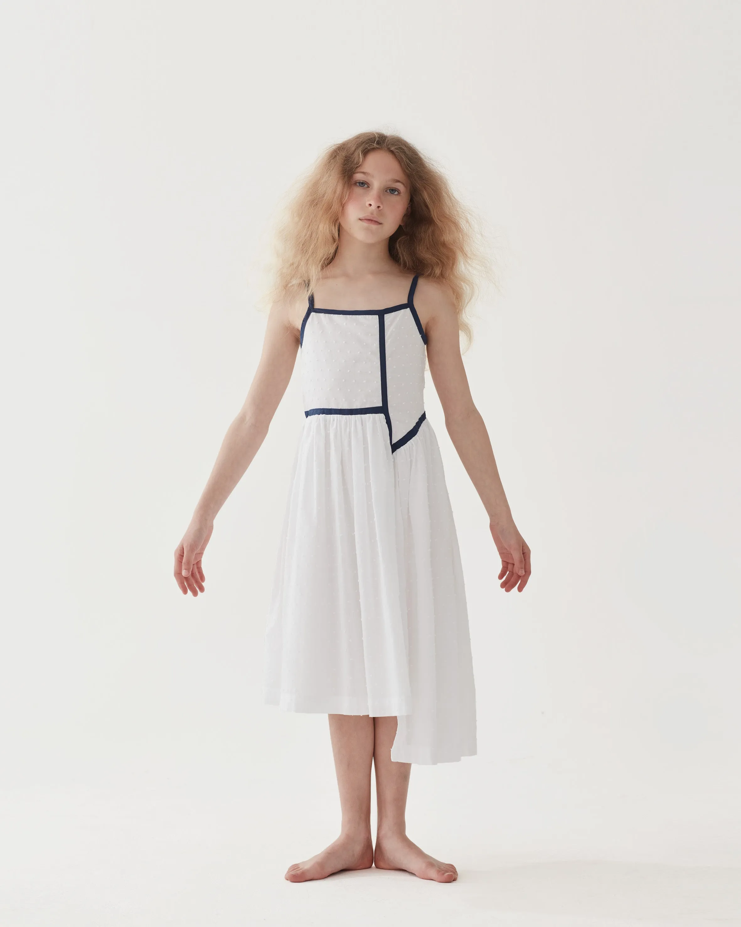 THE MIDDLE DAUGHTER SS24 SEE THE LIGHT Dress in PORCELAIN DOBBY SPOT