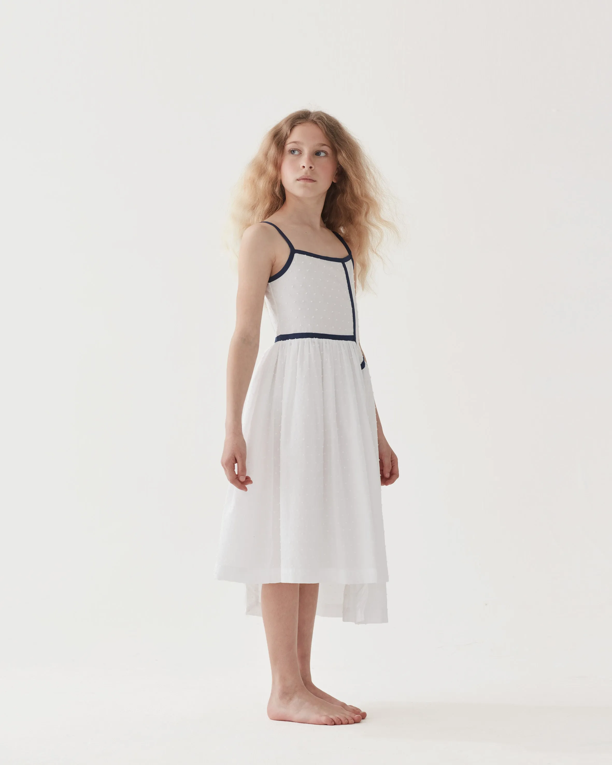 THE MIDDLE DAUGHTER SS24 SEE THE LIGHT Dress in PORCELAIN DOBBY SPOT